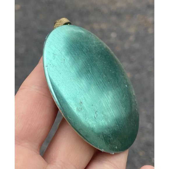 2 3/4" Reflective Blue Green Teal CLOCK PARTS Pendulum Bob 20th C. VINTAGE - Picture 4 of 9